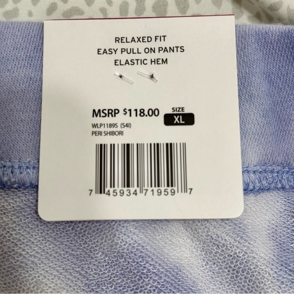 Wildfox NWT Womens Periwinkle Relaxed Easy Pull On Tie Dye Joggers Size XL - Picture 8 of 8